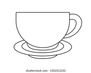 cup with dish isolated icon