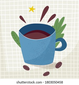 Сoffee cup. Disposable plastic and paper cup mockup. Flat cartoon style vector illustration.