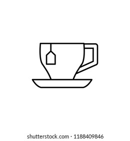 cup with disposable tea bag icon. Element of fast food for mobile concept and web apps icon. Thin line icon for website design and development, app development