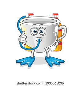 cup divers mascot. cartoon vector