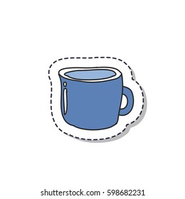cup doodle icon, sticker. isolated on white background. vector illustration