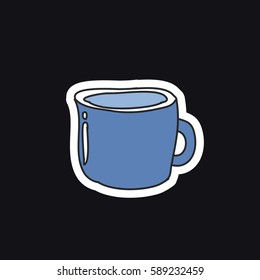 cup doodle icon, sticker. vector illustration