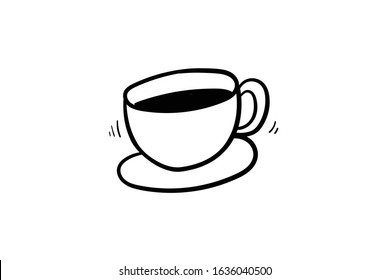 cup doodle icon vector hand drawing 
