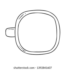 Cup doodle sketch. Hand drawn cartoon style mug image