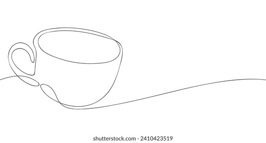 A cup drawing in one line. Cup vector icon.