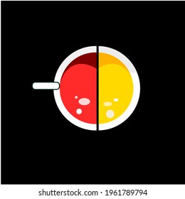 cup dringking red and yelow in the vektor illustration