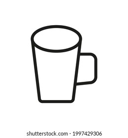 Taza, bebida, café, té, icono. Objeto de calidad superior. Signo vectorial aislado en un fondo blanco.
