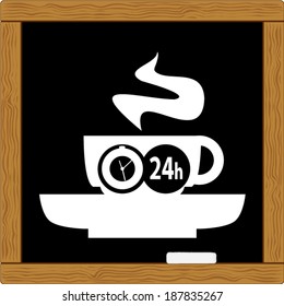cup with a drink or coffee chalk school blackboard drawing icon