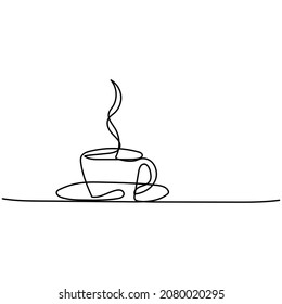 cup of drink continuous line vector design