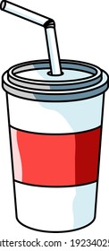 cup drink at fast food restaurant in vector image