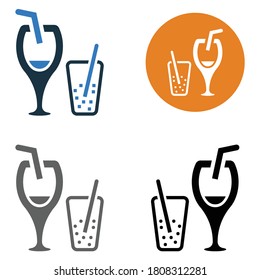 Cup, drink glass icon. Glyph vector isolated on a white background 