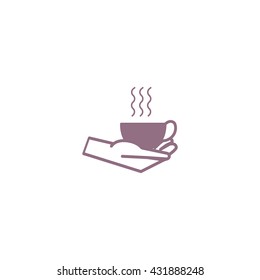 cup with a drink, hand, icon