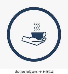 cup with a drink, hand, icon