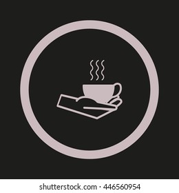 cup with a drink, hand, icon