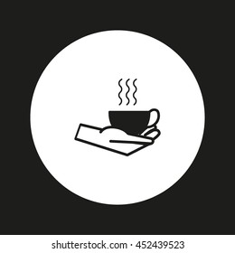 cup with a drink, hand, icon