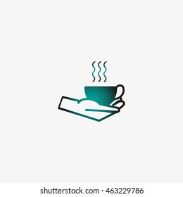 cup with a drink, hand, icon