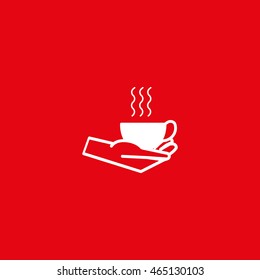 cup with a drink, hand, icon