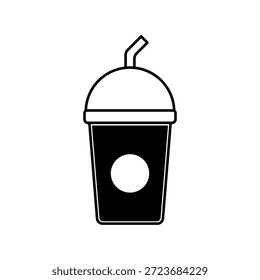 Copo ícone de bebida isolado em um fundo limpo com um design minimalista simples, adequado para menus de bebidas, marca café, aplicativos de entrega de alimentos e ícones de interface relacionados a bebidas.