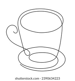 Bebida de copa diseño de ilustración de vectores de ícono aislado. Lineart.