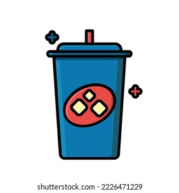 Cup drink linear color icon