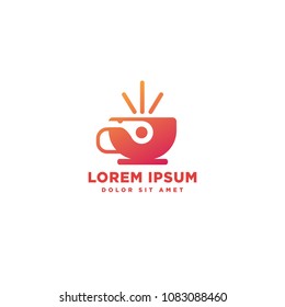 a cup drink logo template and whistle negative space