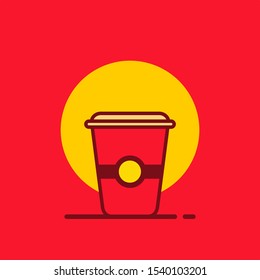 cup drink in modern flat art