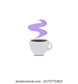 Cup with drink on white background. Main object. Comic bright color vector illustration. Funny Cute Cartoon Photos Collection For Kids, Design Drawing. Glass.