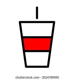 Cup drink with straw icon isolated vector illustration on white background