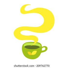 cup with a drink in a vector on a white background