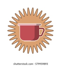 cup with drink,pattern,logo, tea and coffee,vector image, flat design