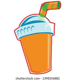 Cup Drinks Straw Lid Vector Cartoon Stock Vector (Royalty Free ...