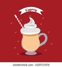 cup of eggnog for holiday vector