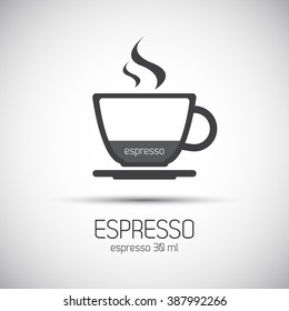 Cup of espresso, simple vector icons