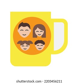 Cup, family photo colored icon. Simple colored element illustration. Cup, family photo concept symbol design from family set. Can be used for web and mobile