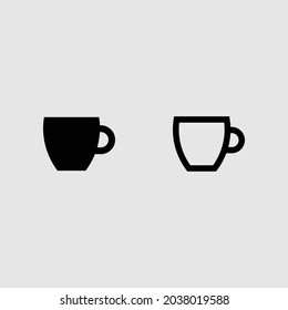 cup fill and outline icon set isolated vector illustration