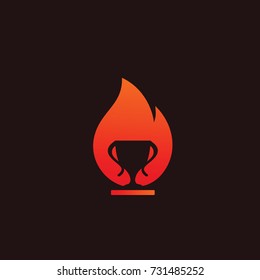 cup of fire logo vector template