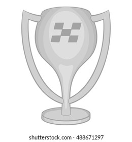 Cup for first place icon in black monochrome style isolated on white background. Win symbol vector illustration