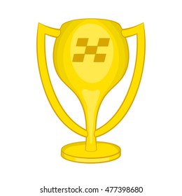 Cup for first place icon in cartoon style isolated on white background. Win symbol