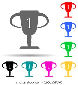 cup for first place multi color style icon. Simple glyph, flat vector of sport icons for ui and ux, website or mobile application