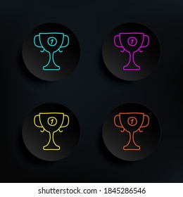 Cup für den ersten Platz Sketch dunkle Button Farbe Set Symbol. Einfache dünne Linie, UmrisskVektorgrafiken von Bildungs-Icons für i und ux, Website oder mobile Anwendungen