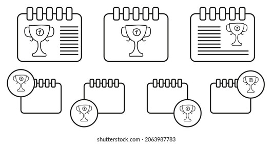 Cup for first place sketch vector icon in calender set illustration for ui and ux, website or mobile application