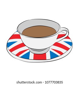 the cup with a flag of Great Britain