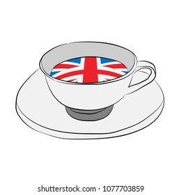 the cup with a flag of Great Britain