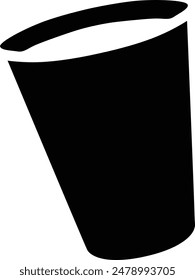 Tasse flache schwarze Vektorgrafik Symbol.