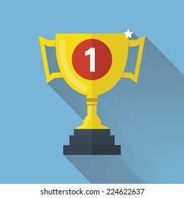 Cup Flat Icon with Long Shadow