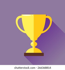 Cup Flat Icon with Long Shadow
