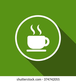 cup flat icon with long shadow. dring sign vector illustration