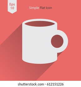 Cup Flat Icon. Simple Sign Of Mug. Vector Illustrated Symbol