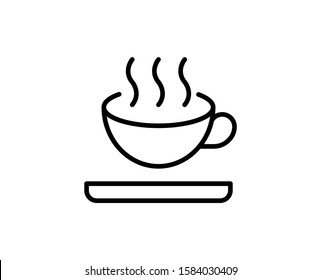 Cup flat icon. Thin line signs for design logo, visit card, etc. Single high-quality outline symbol for web design or mobile app. Cup outline pictogram.