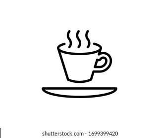 Cup flat icon. Thin line signs for design logo, visit card, etc. Single high-quality outline symbol for web design or mobile app. Cup outline pictogram.